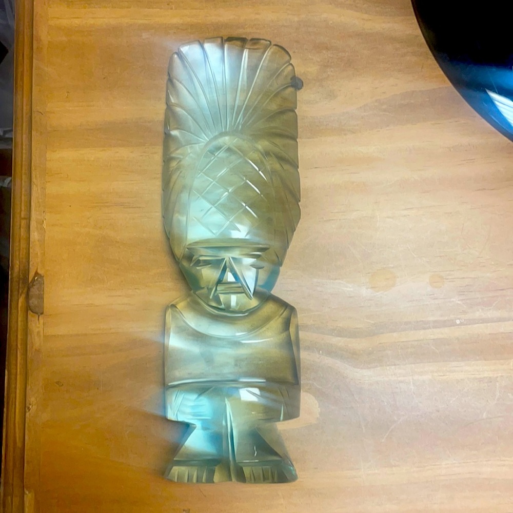 Glass Mayan sculpture slightly damaged